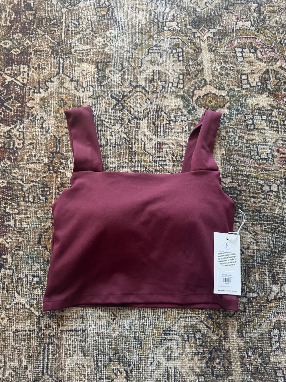 NWT Salt Project Brushed Energy Tank Burgundy Size Small